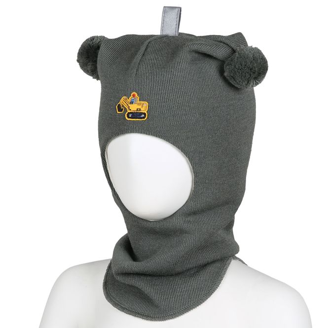 Hovedbilde Kivat - Balaclava i ull/bomull m. vindstopper Gravemaskin Mosegrønn