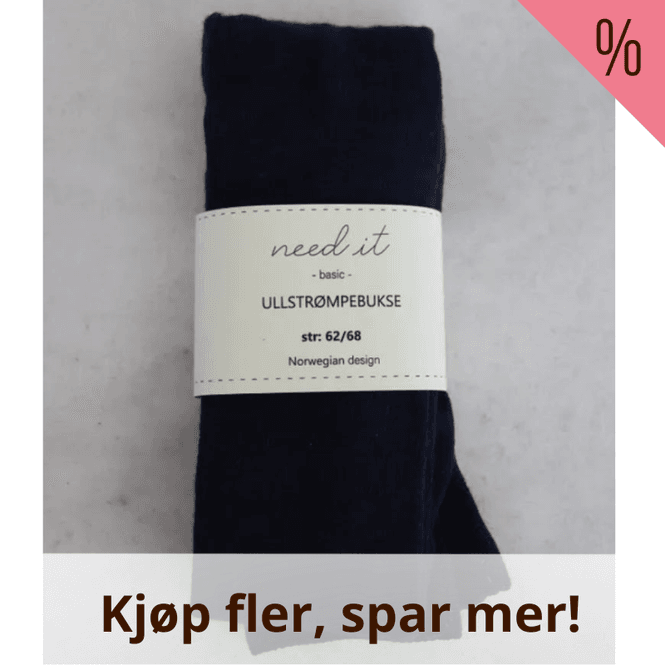 Hovedbilde Need it <3 Strømpebukse i merinoull Klassisk Navy