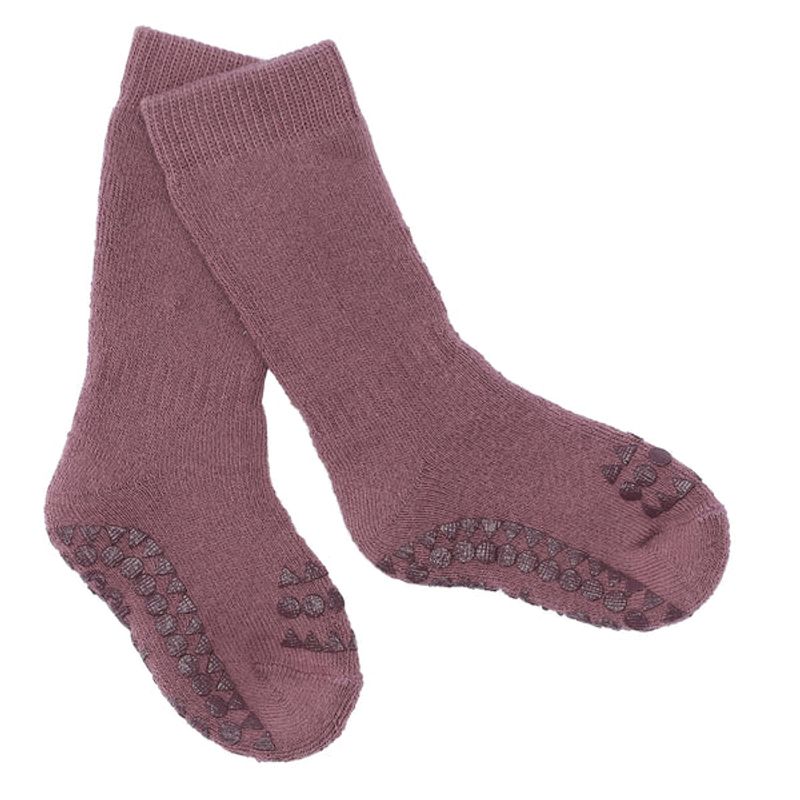 Go Baby Go - Antiskli krabbesokker i bomull Misty Plum