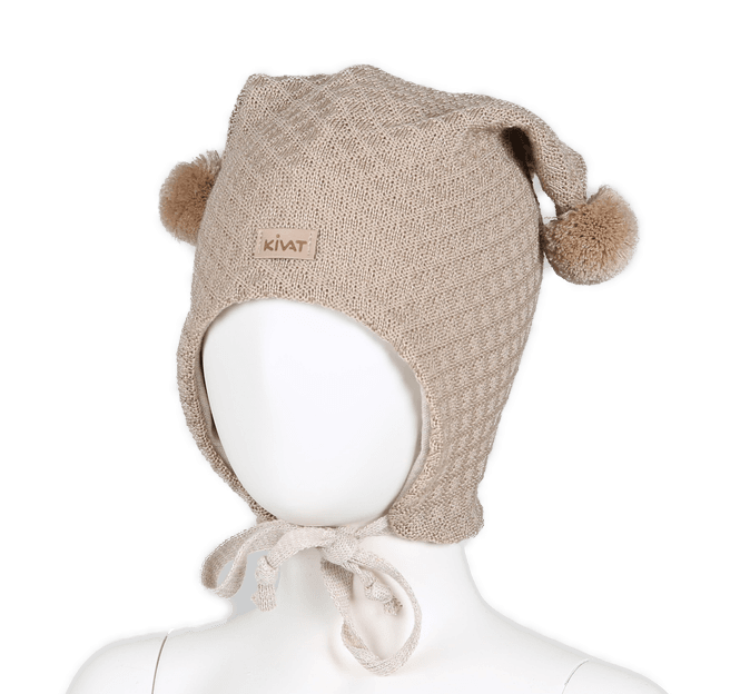 Hovedbilde Kivat - Knytelue i ull/bomull m. vindstopper Lys Beige